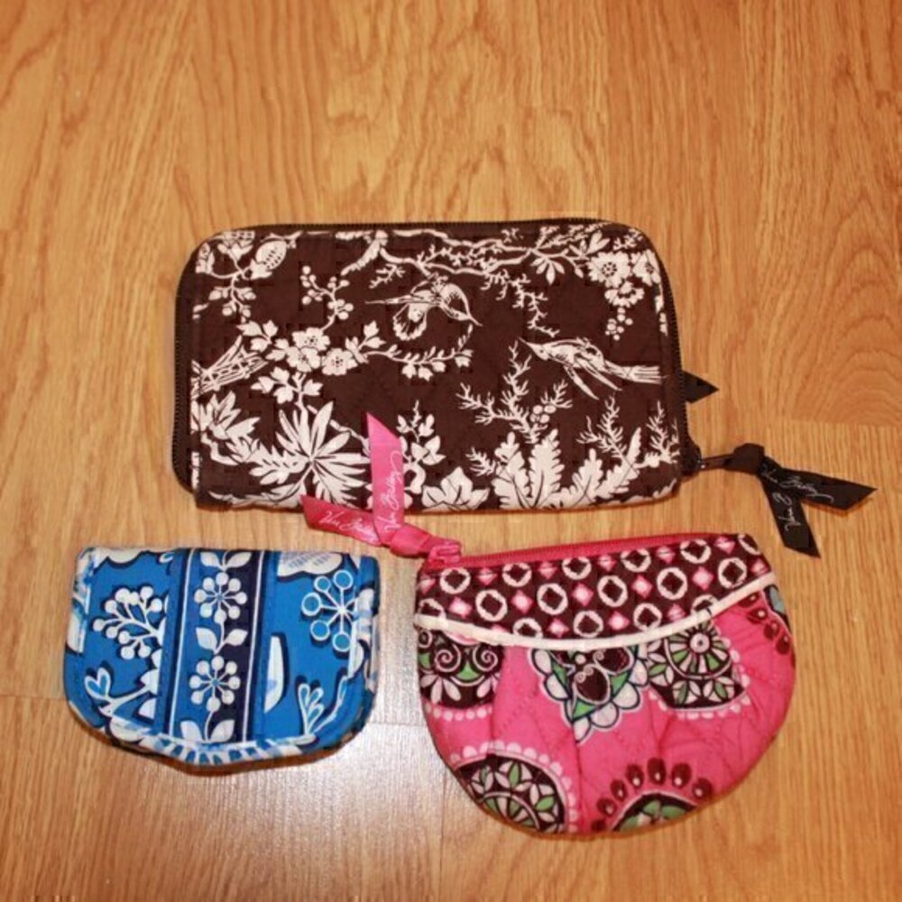 Vera Bradley Bundle Wallet, Business Card Holder, and Chain Purse